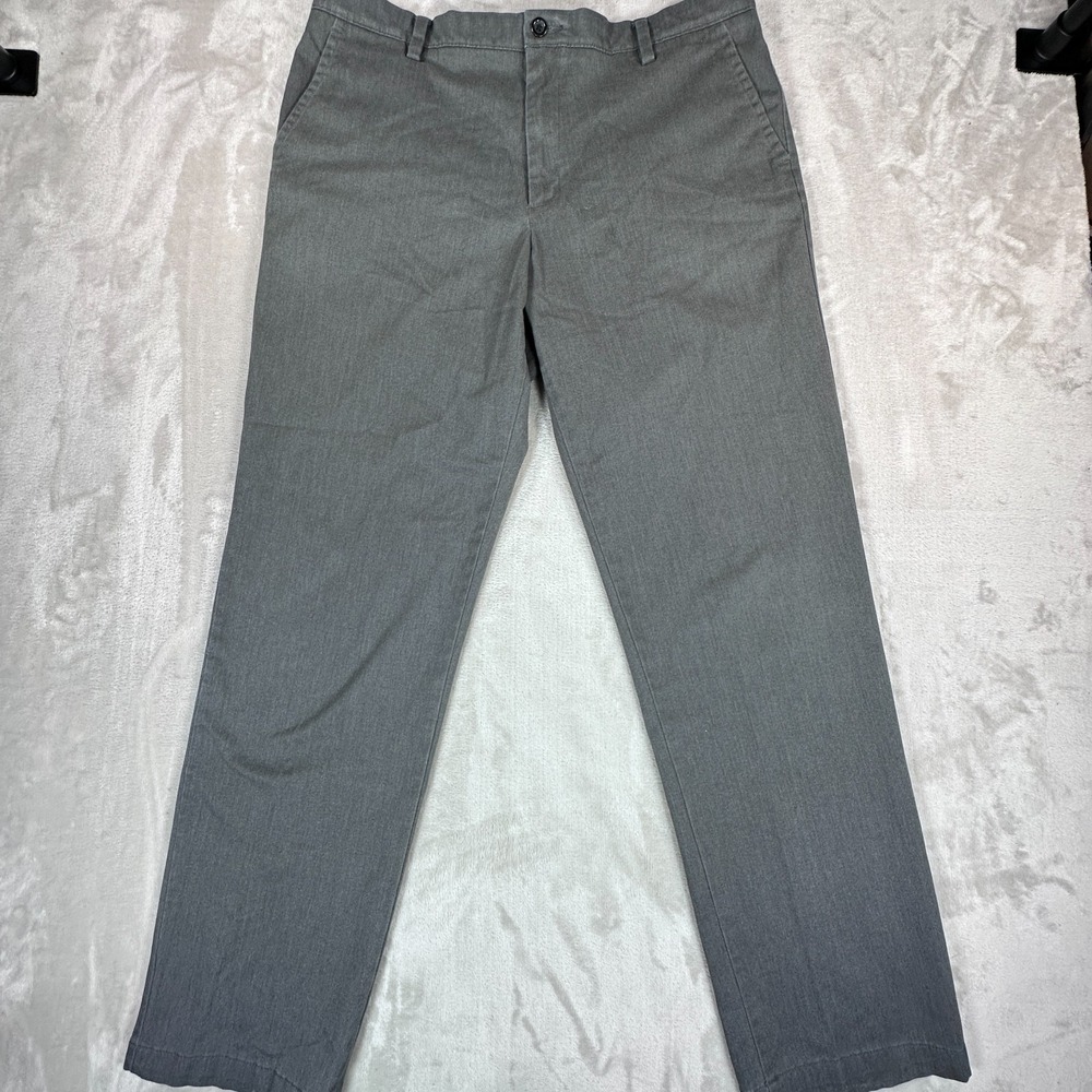 Dockers Chino Pants Mens Gray Cotton Stretch Classic Fit Straight Leg Trousers